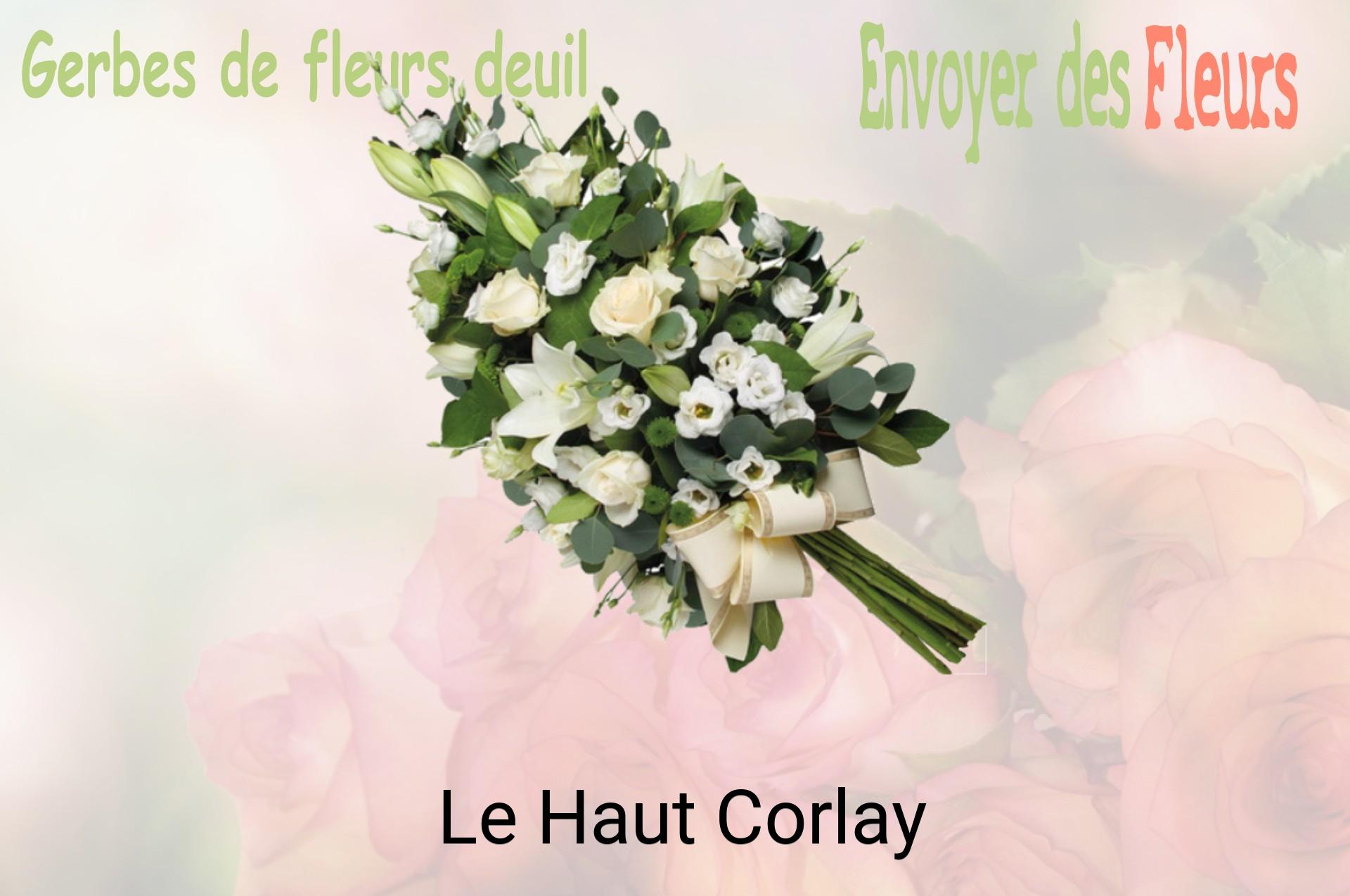 Gerbe de fleurs de deuil livrée à Le Haut-Corlay